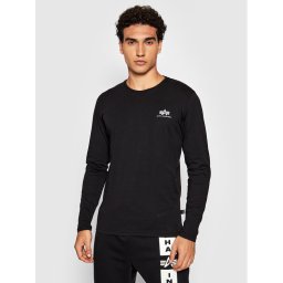 Alpha Industries Тениска с дълъг ръкав Basic Small Logo 198517 Черен Regular Fit