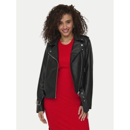 ONLY Яке от имитация на кожа Mille 15357332 Черен Slim Fit