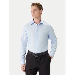 Calvin Klein Риза LV019EU001 Светлосиньо Slim Fit
