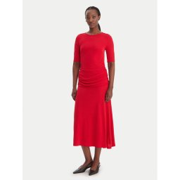 Tommy Hilfiger Коктейлна рокля Festive WW0WW47872 Червен Slim Fit