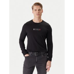Tommy Hilfiger Тениска с дълъг ръкав Brand Love Ls Tee MW0MW41454 Черен Slim Fit