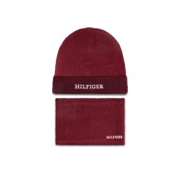 Tommy Hilfiger Комплект шапка и шал тип комин AU0AU01938 Червен