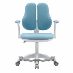 Детски стол RFG Ergo Cute White, до 100кг, дамаска, полипропиленова база, коригиране на височината, син