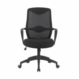 Работен стол RFG Sven W, до 120кг, дамаска/меш, Tilt механизъм, заключване в позиция, лумбална опора, черен