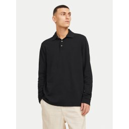 Jack & Jones Тениска с яка и копчета William 12269034 Черен Regular Fit