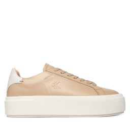 Сникърси Calvin Klein Flatform Lace Up Lth YW0YW01928 Бежов