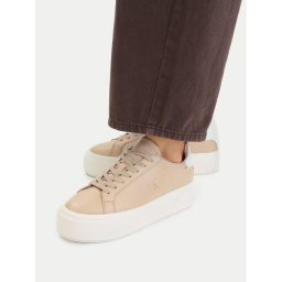 Calvin Klein Сникърси Flatform Lace Up Lth YW0YW01928 Бежов