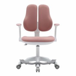 Детски стол RFG Ergo Cute White, до 100кг, дамаска, полипропиленова база, коригиране на височината, розов
