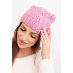 Дамска зимна вълнена шапка с релефен модел