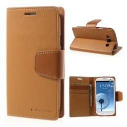 Страничен калъф тефтер за Samsung Galaxy S4 mini кафяв
