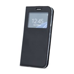 Страничен калъф тип тефтер за Samsung J730 J7 (2017) с прозорче черен
