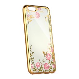 Силиконов калъф кейс за Samsung Galaxy J3 2016 с цветя Gold