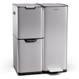 Klarstein Tiyo 3 в 1, кошче за отпадъци, 60 литра, подвижна кошница, плавно затваряне (KG28-I-60b-stainless)