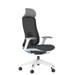 Работен стол Antares DARIO GREY, до 120кг, дамаска/мрежа, синхронен механизъм, коригиране на дълбочината, заключване в позиция, лумбална опора, ергономичен, сив