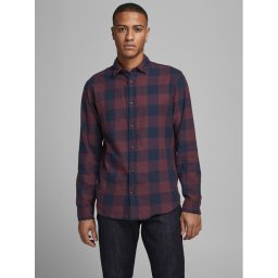 Jack & Jones Риза 12181602 Тъмносин Slim Fit