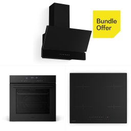 Klarstein Velaire фурна за вграждане + Velaire индукционен плот + Velaire абсорбатор | 60 см (10047354+10047413+10047362)