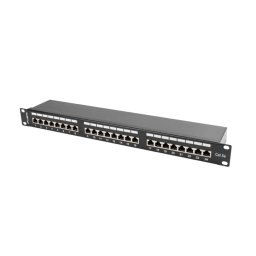 Lanberg patch panel 24 port 1U CAT.5E shielded, black