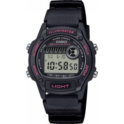 Casio W-220H-1A2VEF Мъжки часовник- Черен, 50м водоустойчив, Авто-LED, Хронометър, Двойна часова зона