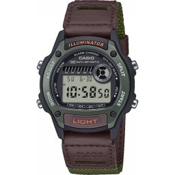 Casio W-220HF-3AVEF Мъжки часовник- Зелен, 50м водоустойчив, Авто-LED, Хронометър 24ч, Двойна часова зона