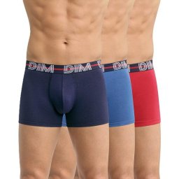 DIM POWERFUL BOXERS 3x - Men's boxers 3 pcs - red - dark blue - light blue