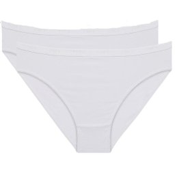 DIM COTTON BIO MINISLIP 2x - Women's cotton panties 2 pcs - white