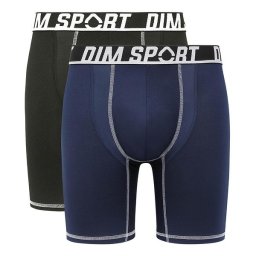 DIM SPORT LONG BOXER 2x - Men's Sports Boxer Shorts 2 pcs - Black - Blue