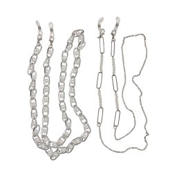 Multifunctional Chain with Pearls 2-Pack - Silver Colors