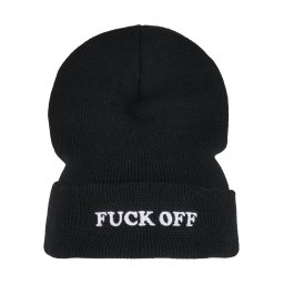 Fuck Off Beanie Black/White