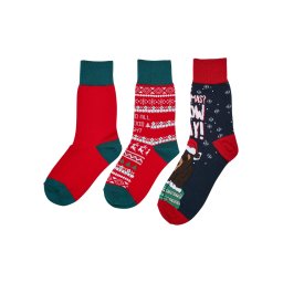 Children's Christmas Bears Socks - 3-Pack Multicolored