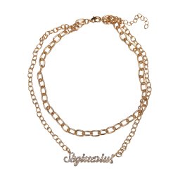 Diamond Zodiac Shooter Necklace - Golden Color