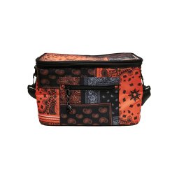 Bandana Patchwork Print Black/Orange Cooler Bag