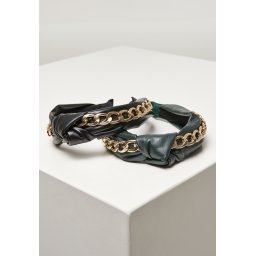 Alice Band with Chain 2-Pack black/bottlegreen