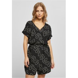Women's jumpsuit with short viscose strap in black