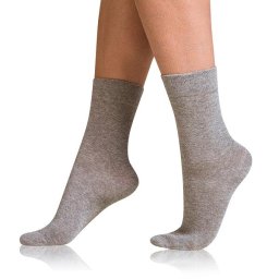 Bellinda COTTON COMFORT SOCKS - Women's cotton socks with comfortable hem - grey highlights