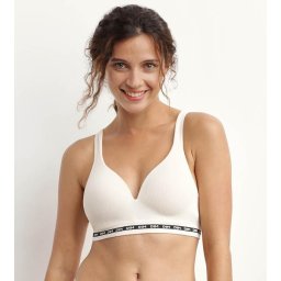 DIM ICONS PADDED SEAMLESS BRA - Women's Reinforced Bra - Cream