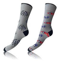 Bellinda CRAZY SOCKS 2x - Happy Socks 2 Pairs - Grey - Red - Dark Blue