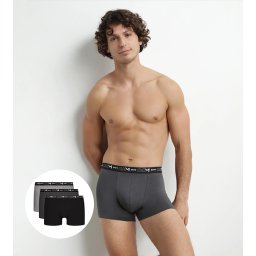 DIM COTTON STRETCH BOXER 3x - Men's Boxer Shorts 3 pcs - Black - Grey