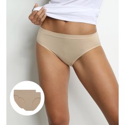 DIM SEAMLESS MAXI BRIEF 2x - Women's Seamless Panties 2 pcs - Nude