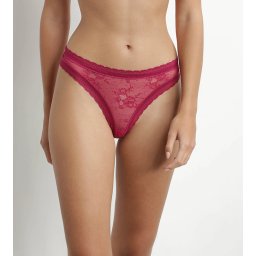 DIM ROMANCE THONG - Women's lace thong - red