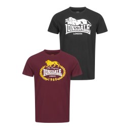 Мъжки тениски Lonsdale 117433-Black/Oxblood