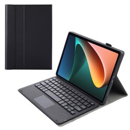 AN05-A Кожен Калъф с Bluetooth Клавиатура и Тъчпад за Xiaomi Pad 5 / 5 Pro - Отделяема, Стойка, Жестове, Вкл. Протектор, 4 цвята