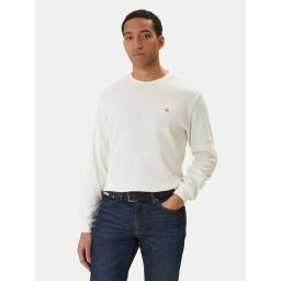 Calvin Klein Jeans Тениска с дълъг ръкав LV040EM217 Кремав Regular Fit