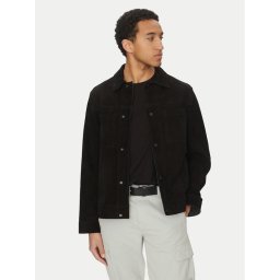 BOSS Кожено яке Jomare 50537118 Черен Regular Fit
