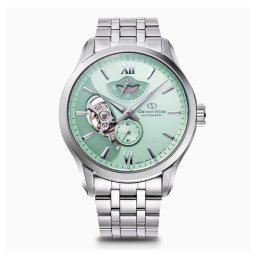 Orient Star RE-AV0B11E Limited Edition Мъжки часовник - Автоматичен, Лимитиран, Ментово-Зелен Циферблат, 41мм, Резерв 50ч, 100м Водоуст.