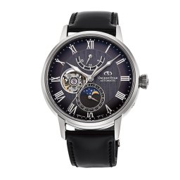Orient Star RE-AY0107N Мъжки часовник - Автоматичен, Лунна Фаза, Циферблат „Течаща Вода“, 41мм, Резерв 50ч, 50м Водоуст., Кожена Каишка
