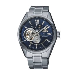 Orient Star RE-AV0003L Мъжки часовник - Автоматичен, Син Циферблат, Полу-Скелетон, 41мм, Резерв 50ч, 100м Водоуст.