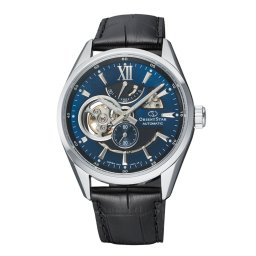 Orient Star RE-AV0005L Мъжки часовник - Автоматичен, Син Циферблат, Полу-Скелетон, 41мм, Резерв 50ч, 100м Водоуст., Кожена Каишка
