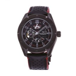 Orient Star RE-AV0A03B Мъжки часовник - Спортен Автоматичен, Черен Скелетон, 43мм, Резерв 50ч, 100м Водоуст., Фосфоресциращ, Кожена Каишка