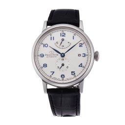 Orient Star RE-AW0004S Мъжки часовник - Автоматичен, Бял Циферблат, 39мм, Резерв 50ч, 50м Водоуст., Кожена Каишка, Прозрачен Гръб