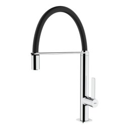 Кухненски смесител Teka FO 937, Подвижен душ, Хром-черен